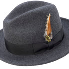 Black Lightfelt wool felt pinch crown fedora hat by Montique - alternate view