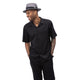 Classic Collection: Black Walking Suit 2 Piece Solid Color Short Sleeve Set 696