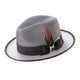 Shethys Collection: Montique Grey & White Center Crease Fedora Hat