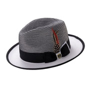 Shethys Collection: Montique Black & White Center Crease Fedora Hat