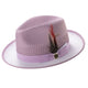Lavender and White Two-Tone Ventilated Fedora Hat by Montique