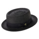 Protostar Collection: Montique Men’s Solid Black Straw Pork Pie Hat