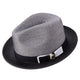 Rubique Collection: Montique Men's Braided Two Tone Stingy Brim Pinch Fedora Hat in Black