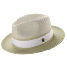 mens mint two tone wide brim straw fedora hat