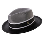 grey black three tone fedora front view