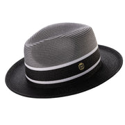 Grey and Black Three Tone Fedora Hat by Montique