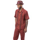 Montique Cognac Contrast Block 2-Piece Walking Suit