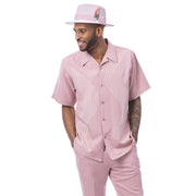 Montique Blush Puff Stitched 2-Piece Walking Suit
