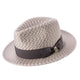 Mensa Collection: Montique Men’s Grey Woven Patterned Fedora Hat