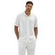 White Vertical Knit Short Sleeve Walking Suit Set by Stacy Adams