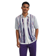 Purple Geometric Knit 2-Piece Walking Suit Set by Stacy Adams