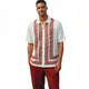 Red Greek Key Knit 2-Piece Walking Suit Set