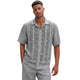 Grey Greek Key Knit 2-Piece Walking Suit Set