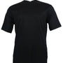 Men's Spandex Short Sleeve V-Neck T-Shirt  - Black