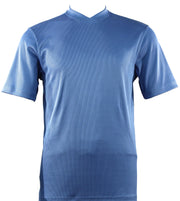 Bradburry Collection: Men's Spandex Short Sleeve V-Neck T-Shirt  - Blue