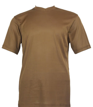 Bradburry Collection: Men's Spandex Short Sleeve V-Neck T-Shirt  - Cappuccino
