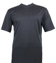 Bradburry Collection: Men's Spandex Short Sleeve V-Neck T-Shirt  - Charcoal