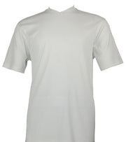Bradburry Collection: Men's Spandex Short Sleeve V-Neck T-Shirt  - Ivory