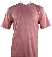 Bradburry Collection: Men's Spandex Short Sleeve V-Neck T-Shirt  - Pink