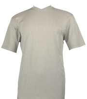 Bradburry Collection: Men's Spandex Short Sleeve V-Neck T-Shirt  - Tan
