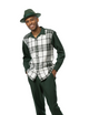 Endowment Collection: Green Plaid 2 Piece Long Sleeve Walking Suit Set 2355
