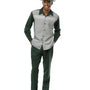 Montique Hunter Green Printed 2 Piece Long Sleeve Walking Suit Set 2357