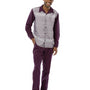 Serialized Collection: Montique Plum Printed 2 Piece Long Sleeve Walking Suit Set 2357