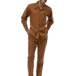 Montique 2-Piece Tone-on-Tone Walking Suit 2375 - Saddle Brown
