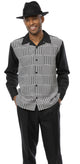 Poule Collection: Black Houndstooth 2 Piece Long Sleeve Walking Suit Set