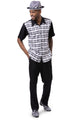 Charm Collection: Montique Checker Plaid 2-Piece Walking Suit Set in Black -2406