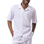 Harmony Collection: Montique's Men's Tone on Tone Walking Suit Set In White -2415