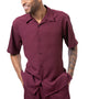 Harmony Collection: Montique's Men's Tone on Tone Walking Suit Set In Wine -2415