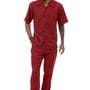 Visionary Collection: Montique's Woven Checkerboard Walking Suit Set In Red -2416