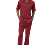 Cinch Collection: Montique's Tone on Tone Walking Suit Set In Rhubarb -2417