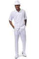 Cinch Collection: Montique's Tone on Tone Walking Suit Set In White -2417
