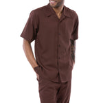 Naturaltone Collection: Men's Solid Walking Suit Set In Brown