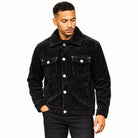 man wearing black corduroy button-front jacket by Stacy Adams