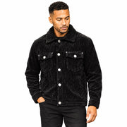 Black Corduroy Button-Front Jacket by Stacy Adams
