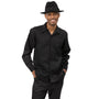 Stingray Collection: Black Tone on Tone Long Sleeve Walking Suit - 2470