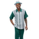 Makemake Collection: Montique Emerald Green Vertical Stripe Walking Suit