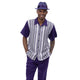 Makemake Collection: Montique's Men’s Purple Striped Walking Suit