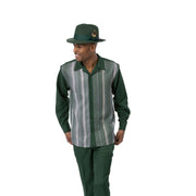 Hunter Vertical Stripe Long Sleeve 2-Piece Walking Suit by Montique
