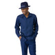 Navy Tone-on-Tone Long Sleeve 2-Piece Walking Suit by Montique