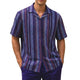 Purple Embroidered Short Sleeve Shirt