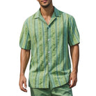 sage embroidered short sleeve shirt front view