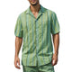 Sage Green Embroidered Short Sleeve Shirt