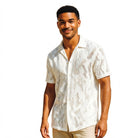White textured novelty short sleeve shirt by Stacy Adams