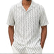 White Textured Novelty Short Sleeve Shirt by Stacy Adams