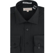 Coronis Collection: Henry Picard Black Solid Long Sleeve Button-Up Shirt with Front Pocket