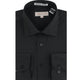 Coronis Collection: Henry Picard Black Solid Long Sleeve Button-Up Shirt with Front Pocket